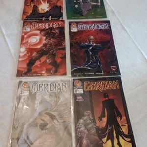 New Meridian comics, enclosed in plastic sleeves, whole lot of 6 items.